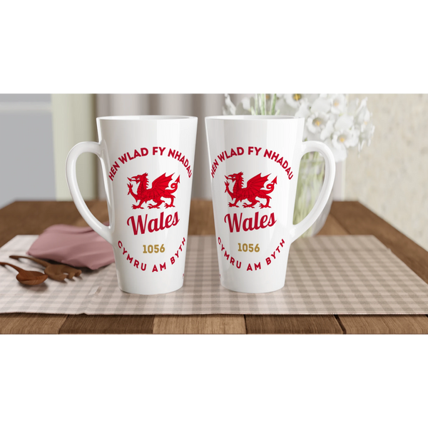 HEN WLAD FY NHADAU | White Latte 17oz Ceramic Mug